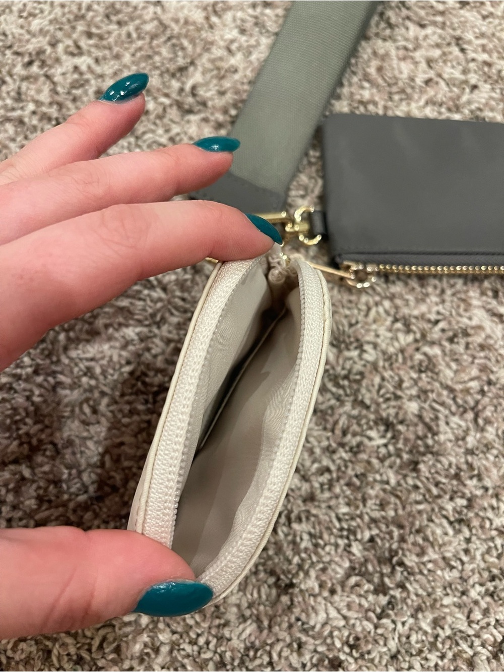 Lululemon Dual Pouch Wristlet, Grey Sage / Light Ivory - Picture 4 of 6